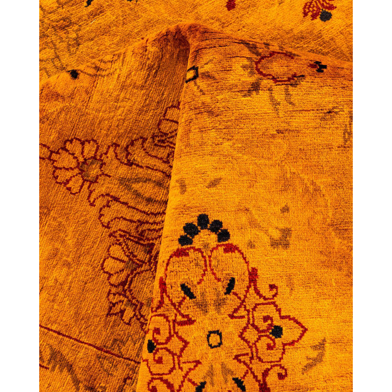 Cye One-of-a-Kind Rectangle 6' 2" X 8' 10" New Age Wool Area Rug Gold