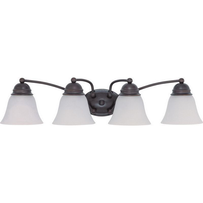 Éclairage pour salle de bain 4 lumières Berchmans, Bronze, Givré