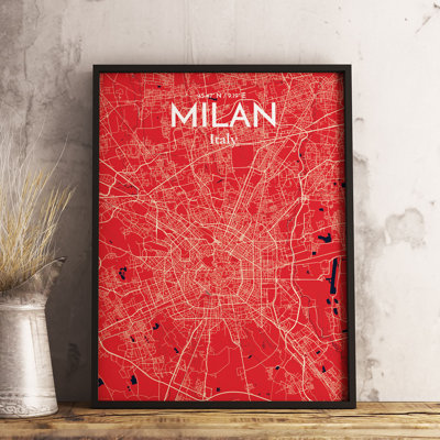 Milan City Map - No Frame Print
