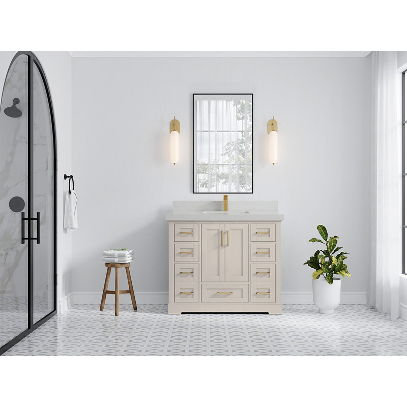 Boston 42 po X P 22 po De salle de bain Quartz de Carrare
