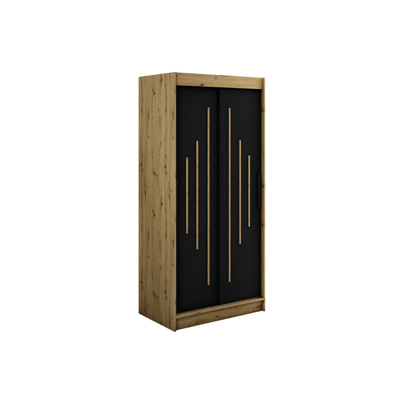 Leopardus 2 Door Manufactured Wood Wardrobe, 100 cm