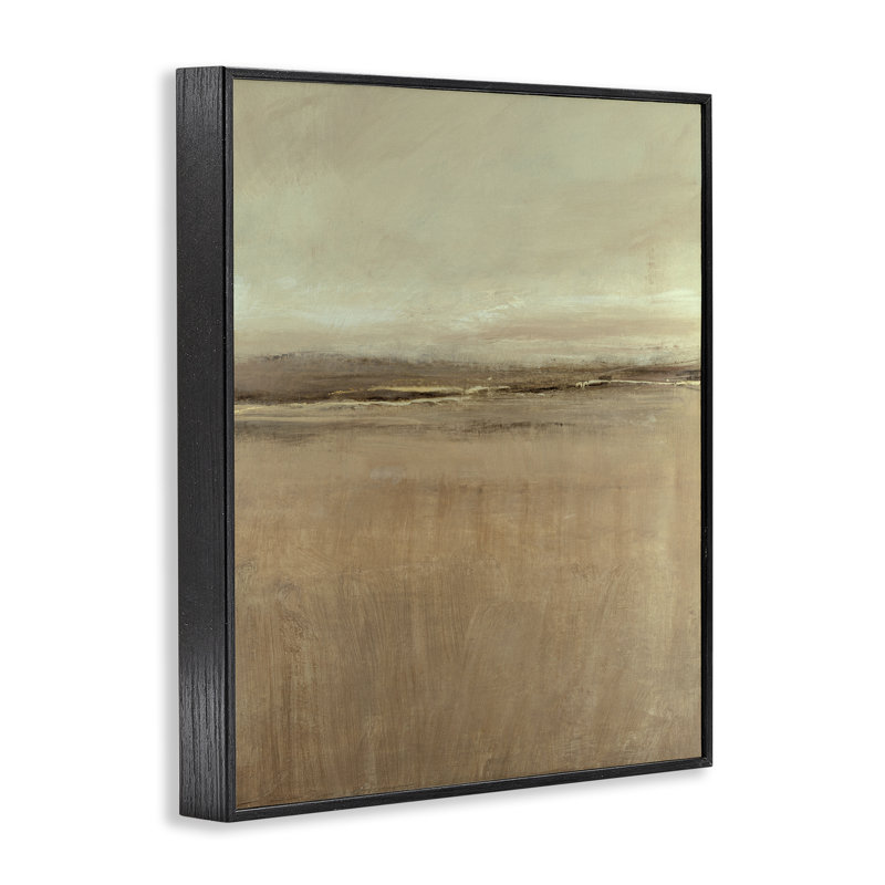 Abstrait, désert champêtre, estampe numérique, design par Tim Ottoole, H 14 po x l 11 po, Giclée encadrée noir minuit