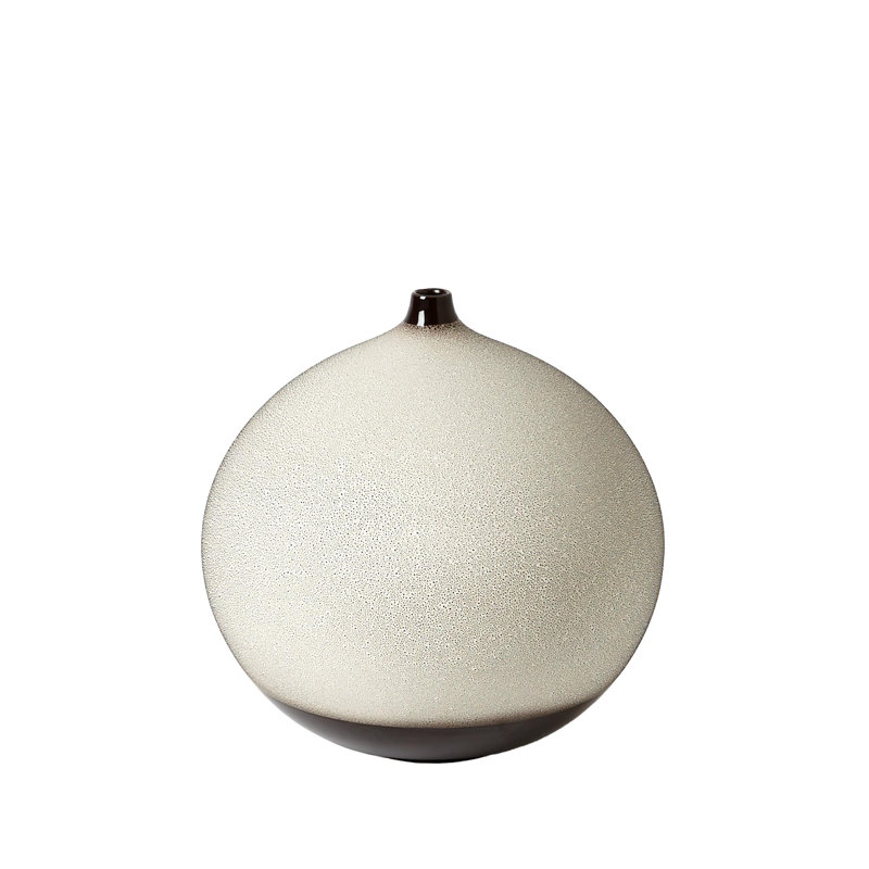 Pixelated Ball Vase, 10.5"H x 10.5"W x 10.5"D, Black/Brown