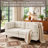 Upholstered Beige Tufted Corduroy Modular Sofa with Pillow Back-627157602