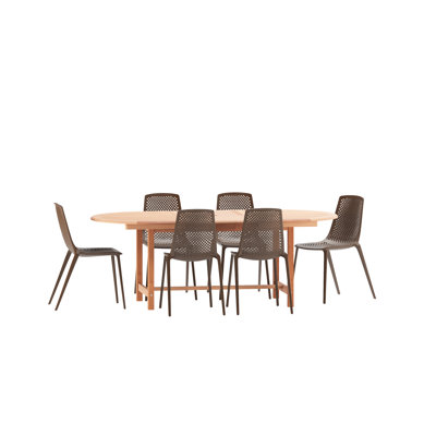 Anautica 79" Teak Patio Dining Set