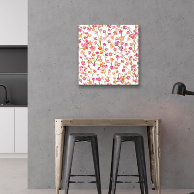 Art mural en verre épique «Garden Party Pattern 7b» par Silvia Vassileva, 24 po x 24 po