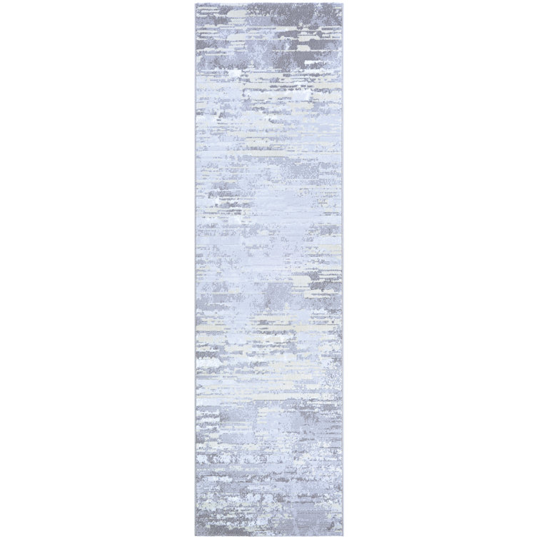 Driggers Abstract Light Grey Champagne Performance Area Rug