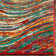 Tapis abstrait rouge / vert / jaune Miley