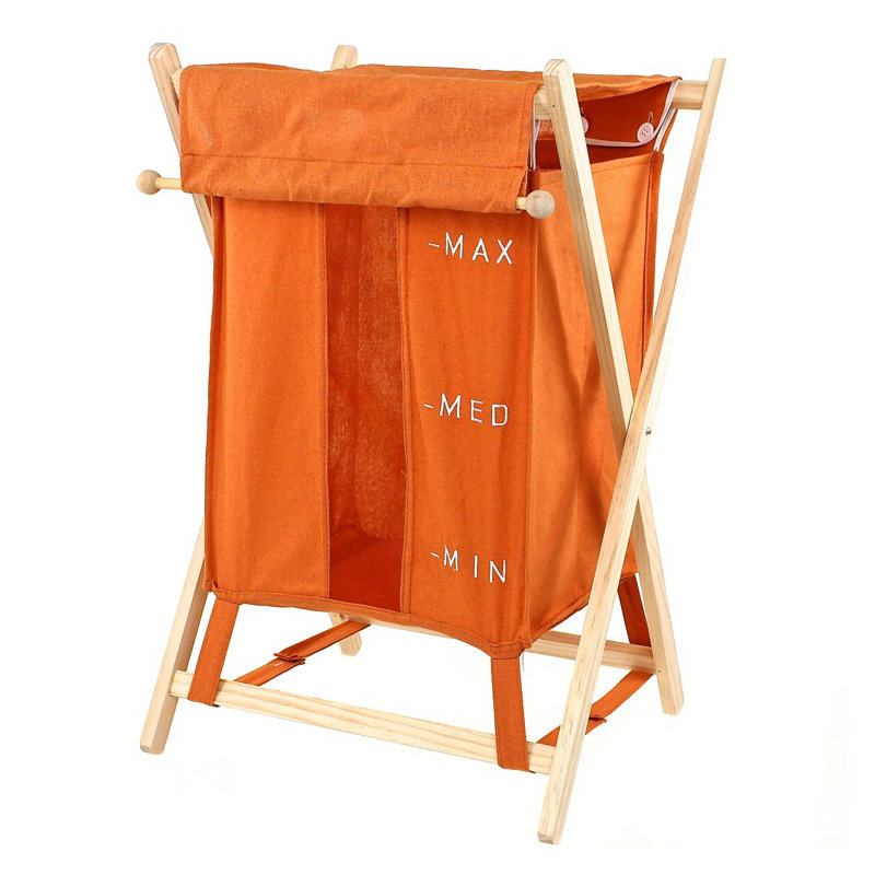 Bubo Fabric Laundry Hamper, Orange