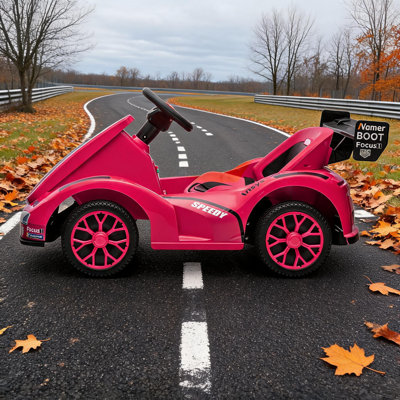 Karting électrique 6 V pour enfants - Télécommande 2,4 GHz et pédales | Vitesse maximale de 3 km/h avec ceinture de sécurité, musique et port USB | Jouet à pédales certifié ASTM