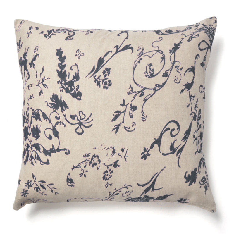Floral Linen Pillow Sham, Euro