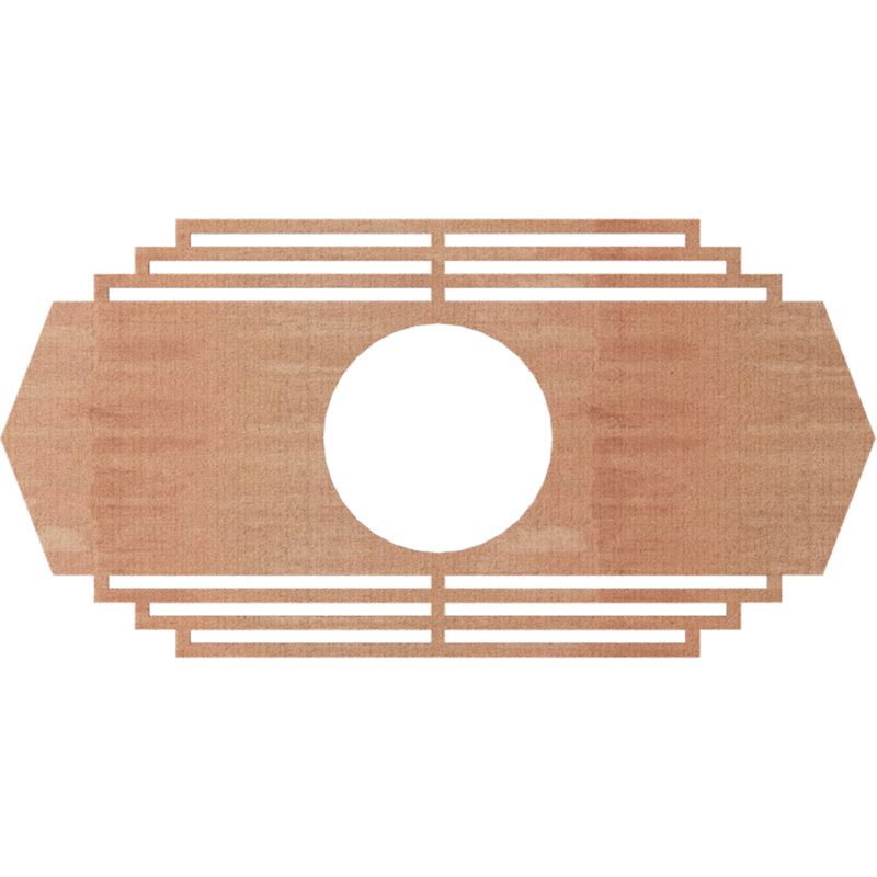 Chrysler Ceiling Medallion, 17" H x 34" W x 0.25" D, Cherry