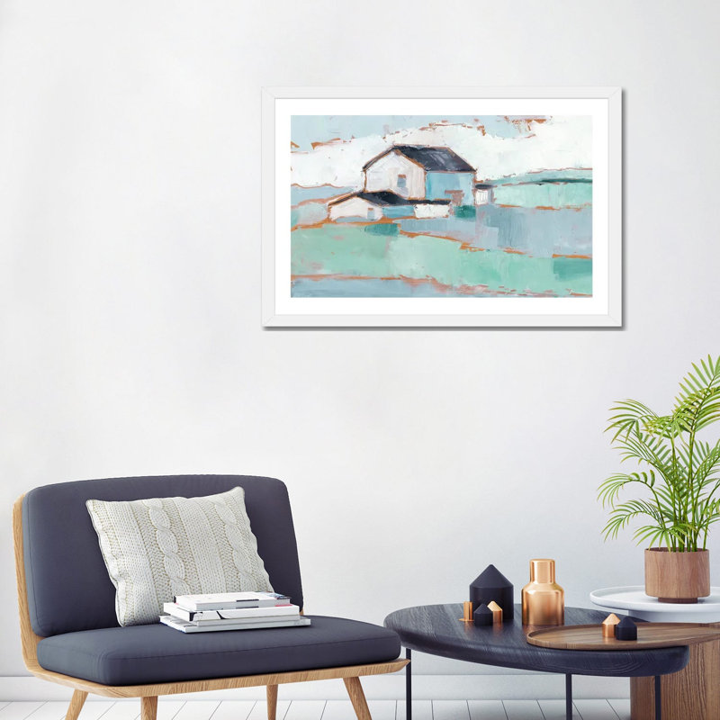 «Farm Ridge II» par Ethan Harper - reproduction d'art sur toile tendue, H 24 po x l 32 po x P 1 po, Blanc