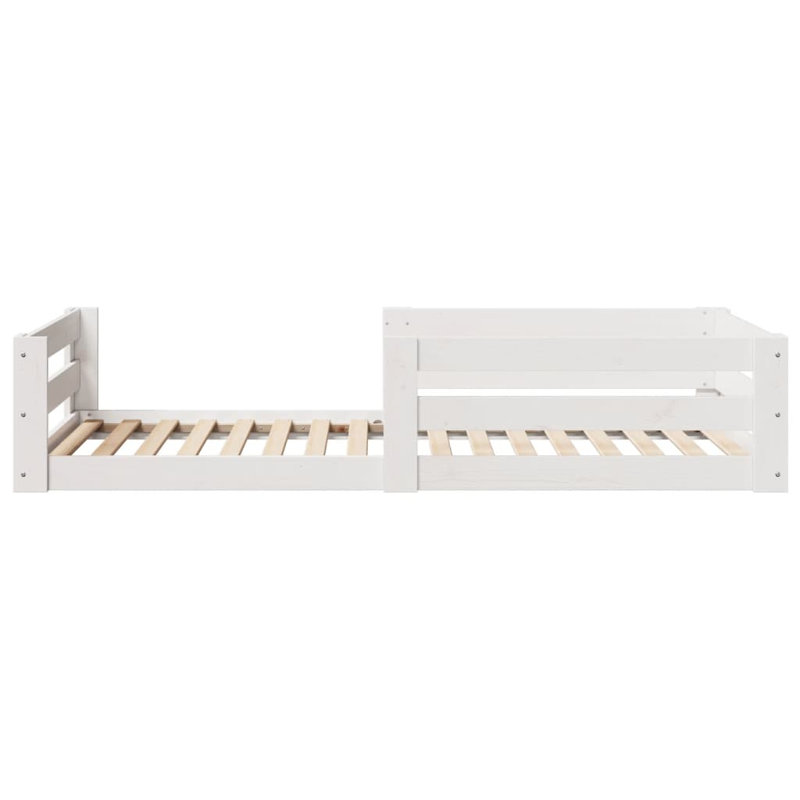 Vidaxl Bed Frame Without Mattress Wax Brown Solid Wood Pine, 80 x 200 cm, White