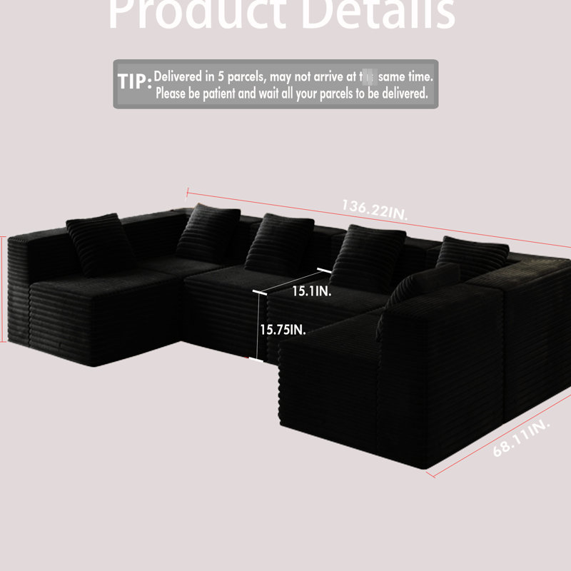 Upholstered 68.71 " Fabric Sectional