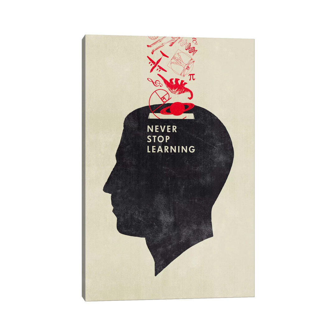 Never Stop Learning by Hannes Beer - Wrapped Canvas Print