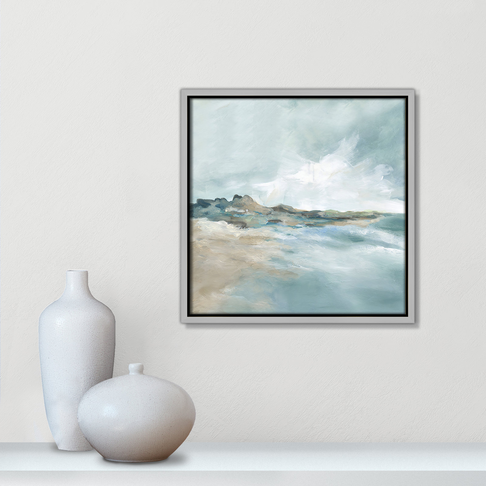 Sandpoint Print by Carol Robinson, Silver, 13.5" H x 13.5" W