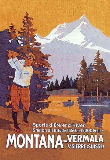 Affiche rétro montana vermala, H 42 po x l 28 po x P 1,5 po