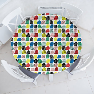 East Urban Home Colorful Fitted Round TableclMulticolor 83949