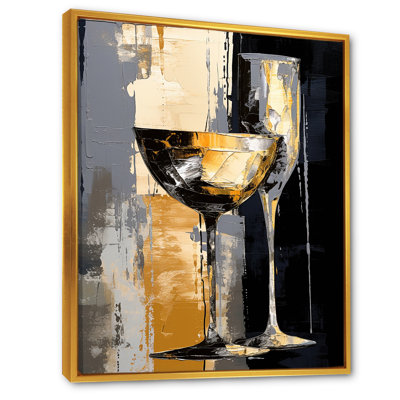 Champagne Collage With Glasses - Champagne Wall Art
