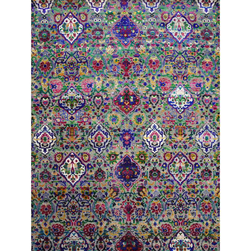 Canterbury Hand Knotted Floral Area Rug, Rectangle 9' x 12'