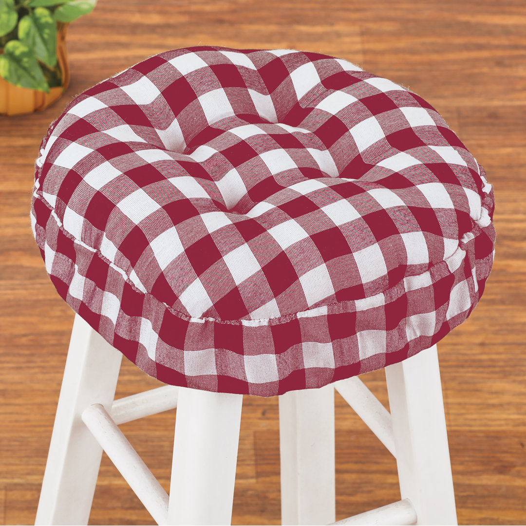 Farmhouse Buffalo Check Padded Bar Stool Cushion Winston Brands Cushion 