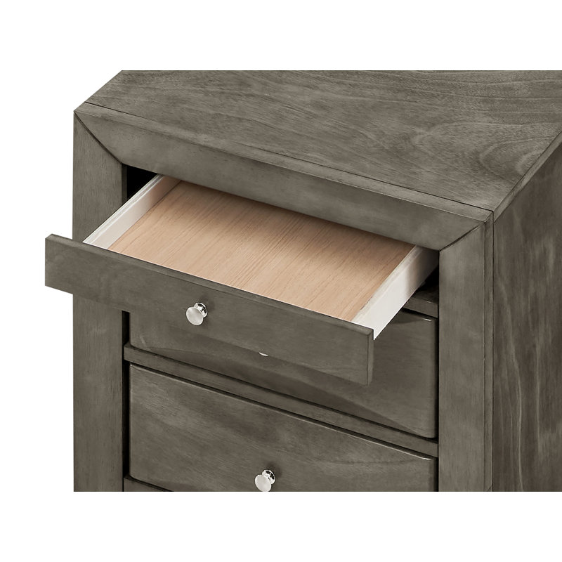 Table de chevet 3 tiroirs Marilla, gris, Gris
