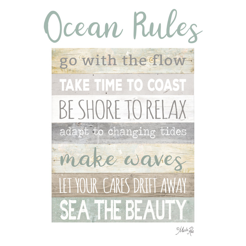 " Ocean Rules ", 12" H x 8" W