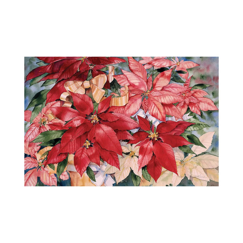 Poinsettia by Kathleen Parr McKenna - No Frame Gallery-Wrapped Canvas Giclée on Canvas, 66.04 cm H x 45.72 cm W