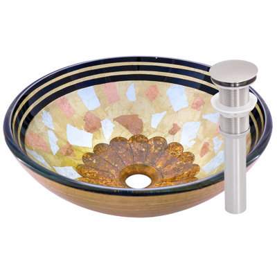 Novatto 16.5'' Glass Circular Bathroom Sink