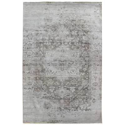 Tapis en silice brun / beige / ivoire
