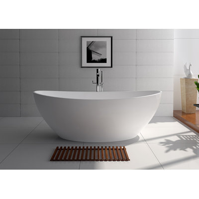 70.9'' x 35.4'' Freestanding Soaking Solid Surface Bathtub