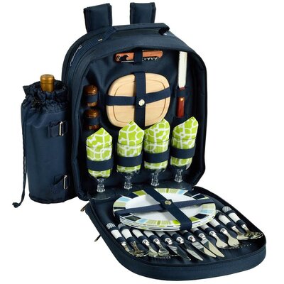 Trellis Insulated Picnic Backpack, Service for 4 -  Picnic at Ascot, 081-TG