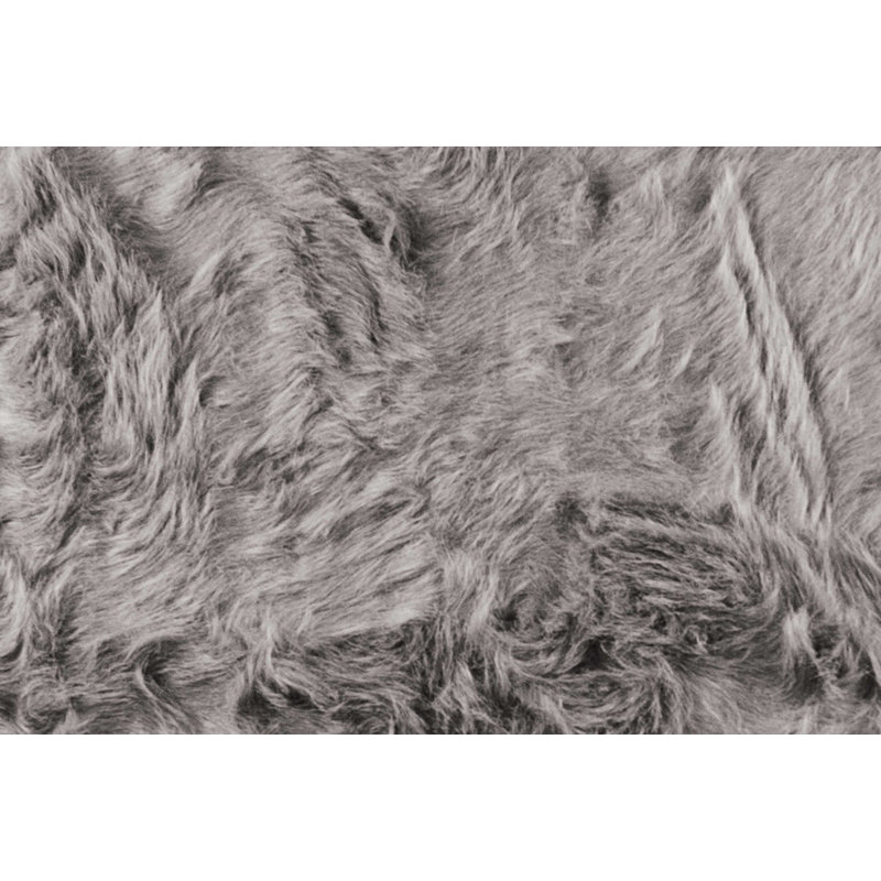 Walburn Shag Faux Sheepskin Gray Area Rug, 2' x 6'6''