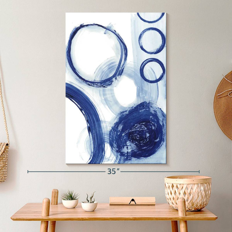 Étude du cercle bleu III, H 30 po x l 20 po