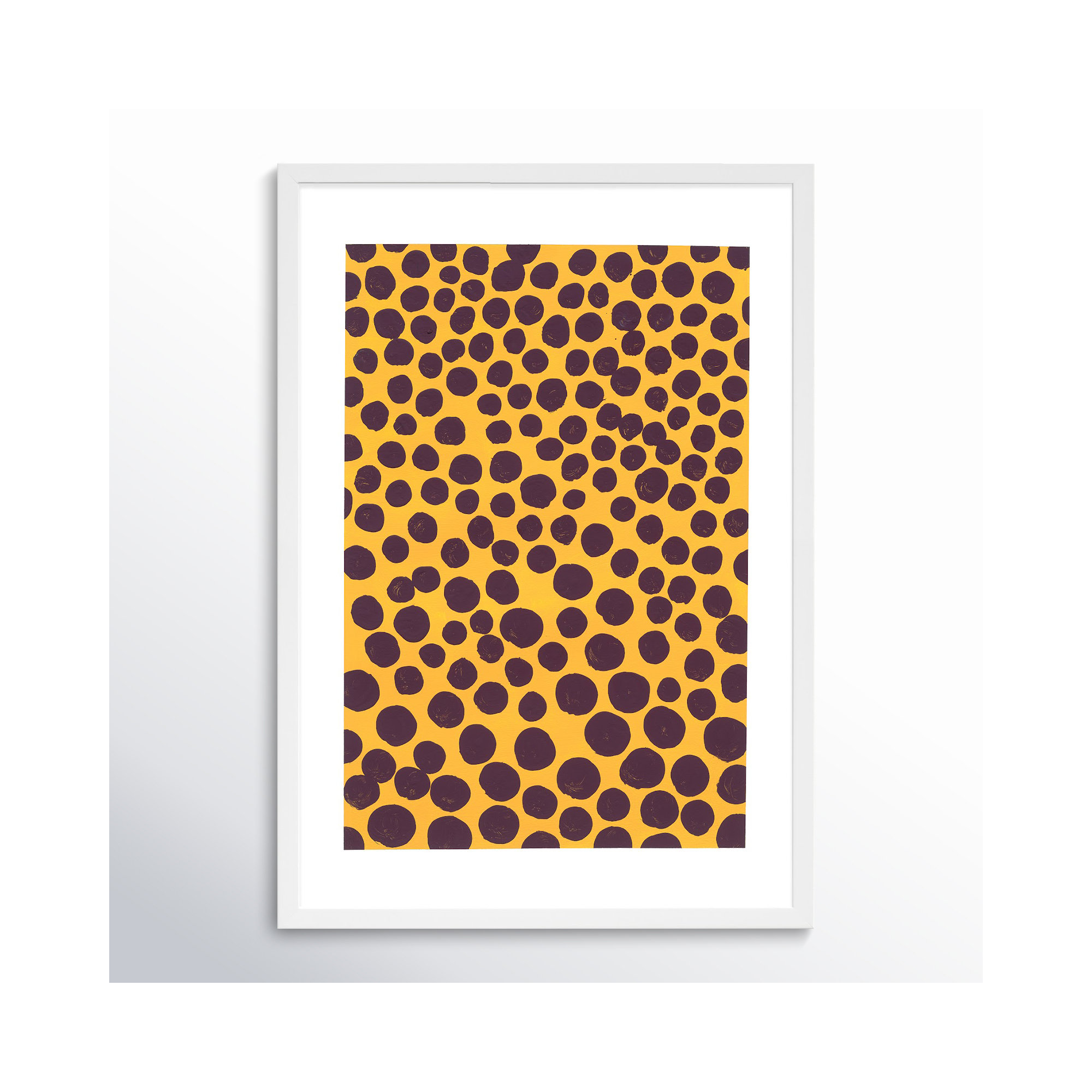Maroon On Pumpkin by Michela Sorrentino, White, 50" H x 35" W x 1.25" D
