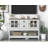 Entryway Table with 2 Drawers, 47" Farmhouse Console Tables with Charging Station, 2 Doors and Adjustable Shelf-933001487