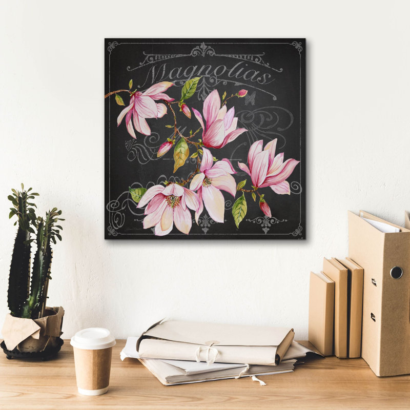 «Magnolias 2» par Jean Plout, art mural sur toile, H 18 po x l 18 po x P 0,75 po