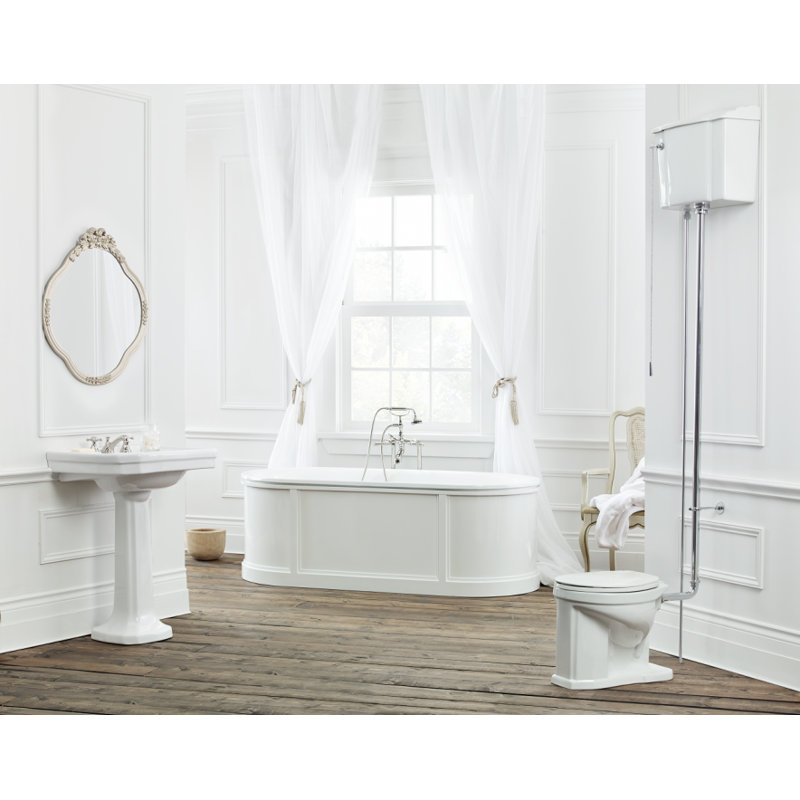 Buckingham 69.88'' L Freestanding Soaking Bathtub, White Interior with White Exterior