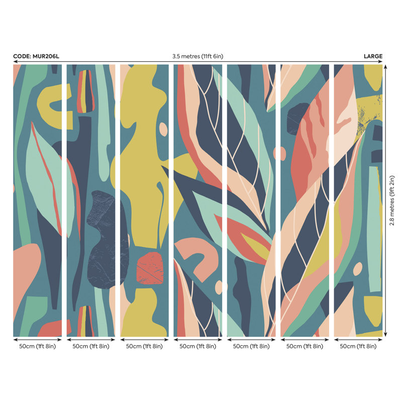 Auberta Mural, Blue,  350cm L x 280cm W 