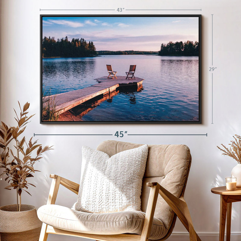 Lake Dock Chairs, reproduction sur toile, H 29 po x l 43 po