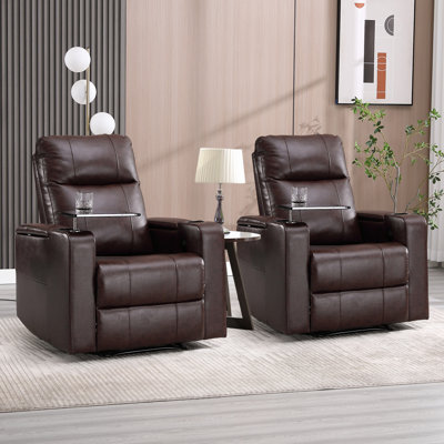 Ryat 33.1" W Faux Leather Power Recliner