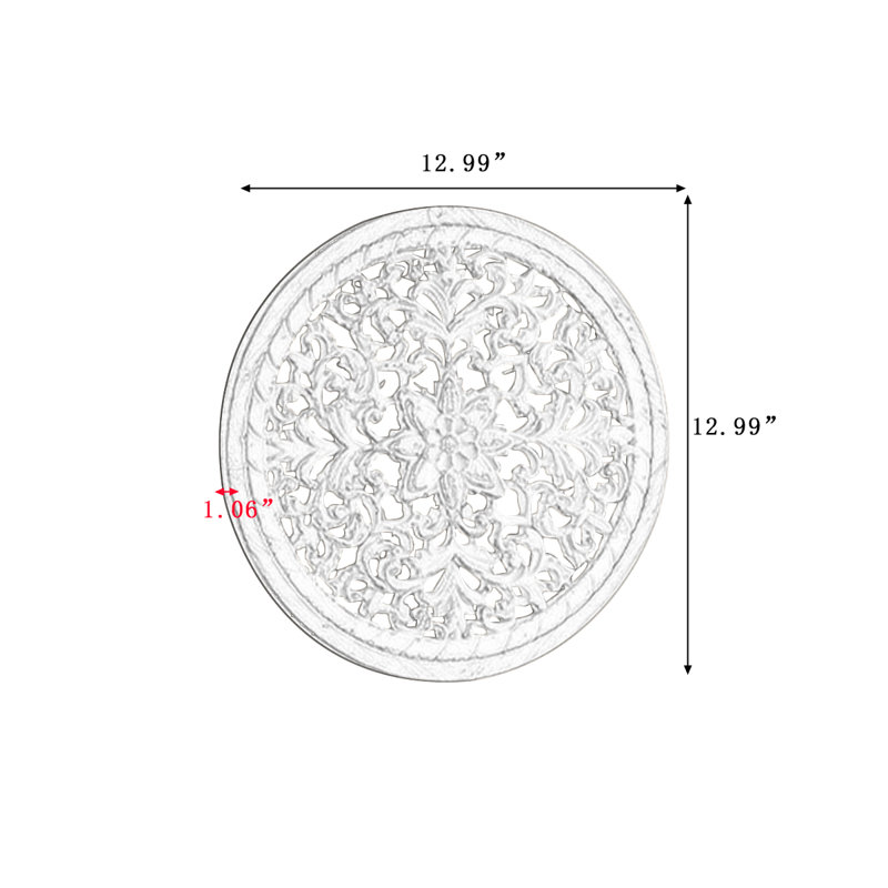 Scandinavian Solid Wood Wall Decor, 12.99" H x 12.99" W x 1.06" D