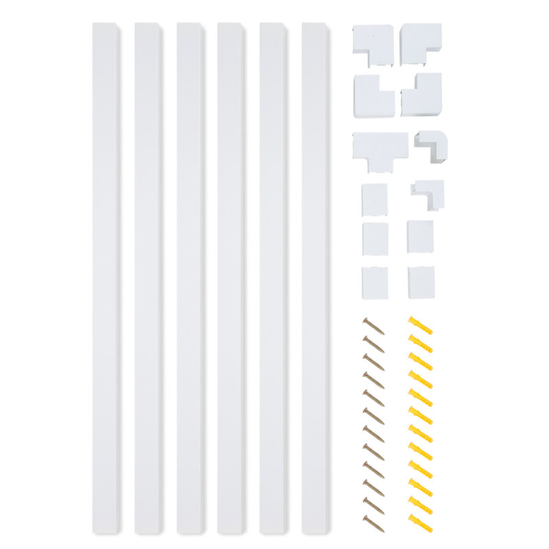 150in Cord Hider Kit - 6-Pack 25in Cable Management for Wall-Mounted TV or Computer Cables - Paintable Wire Covers for Cords