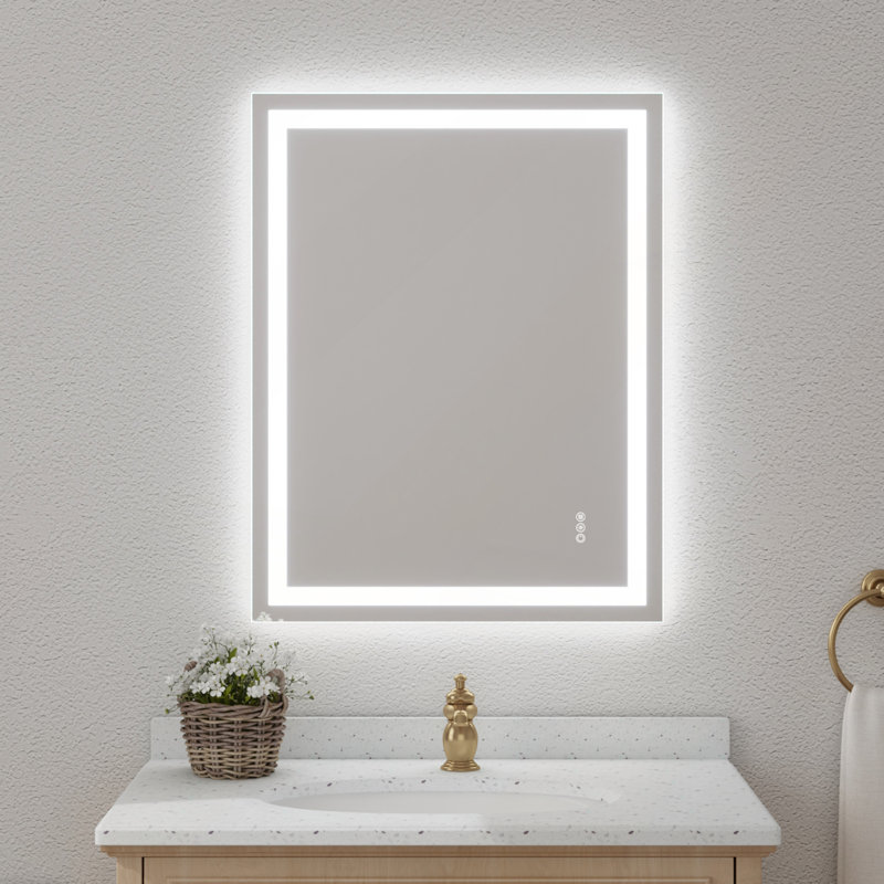 Miroir doré avec lumière DEL, 36 po x 28 po