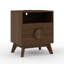Table de chevet cannelée avec station de charge, table de chevet moderne en bois de 19,6 po de large avec 2 tiroirs pour la chambre à coucher-4172944-4173038