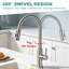 Single Handle Pull-Down Kitchen Faucet with Deck Plate, 3 Spray Settings