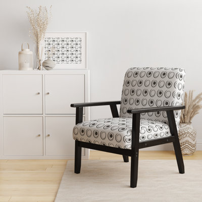 Fauteuil d'appoint rembourré à motif noir
