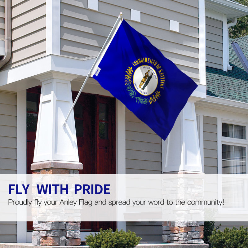 Drapeau de maison en polyester 36 po x 60 po Kentucky State