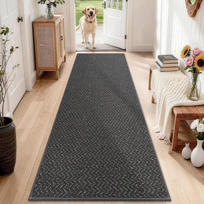 Non-Slip Washable Indoor Runner Rug with Low-Pile Stain-Resistant Design and TPR Backing Area Rug for Hallway, Entryway, Kitchen & Laundry Room